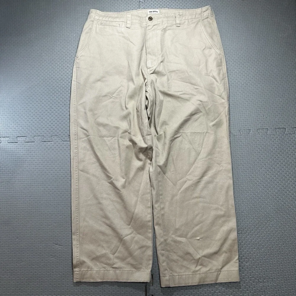 Todd Snyder Pant Mens 36x27* Beige Cotton Chino Straight Leg Baggy Loose Fit
